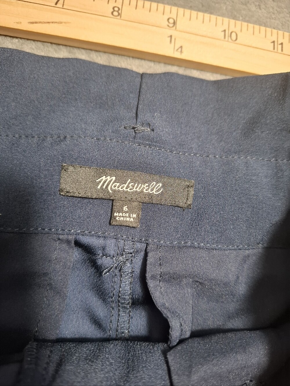 Madewell Drapey Paperbag High Waist Navy Blue Tapered Pants Sz 6 Preppy Office - Picture 10 of 14